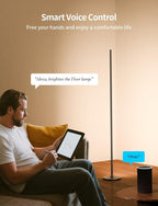 Ailofy Corner Floor Lamp, Corner Lamp Compatible with Alexa & Google Assistant, 16 Million DIY Colors, Sync with Music, App Control, Timer Setting, LED Floor Lamp for Living Room and Bedroom, Black