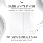 Homeforia White Floating Shelves 30 inch, High End Solid Real Wood 30inch Floating Shelf for Wall Mounted, White Wooden 30in Long Floating Shelves, Heavy Duty Bracket, 30 X 6.5 X 1.75 inches, Set of 2