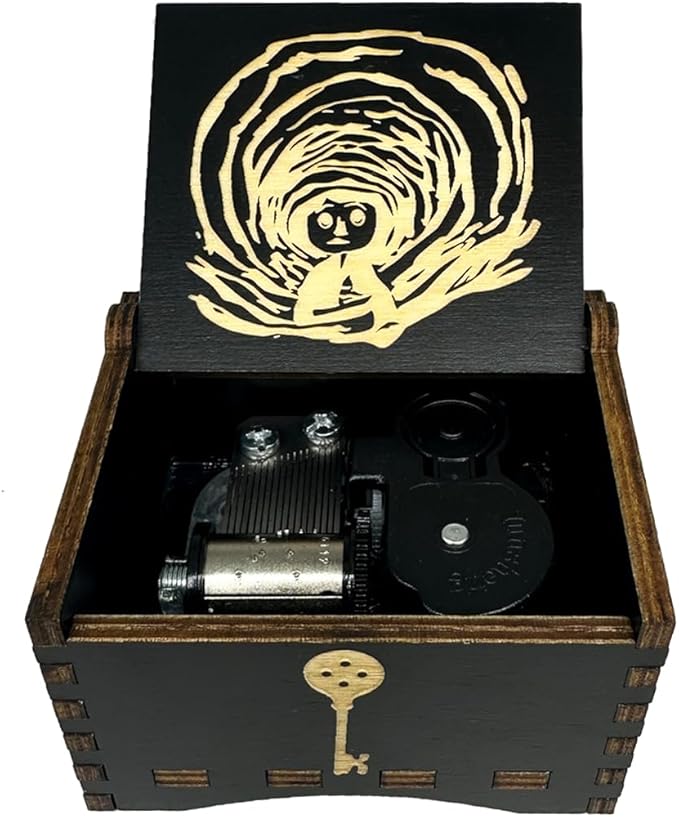 Youtang Music Box Engraved Wooden Gifts Mini Musical Box Play Dreaming for Birthday/Anniversary/Valentine's Day/Christmas (Wind up, Black)