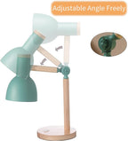 Table Lamp,Wooden Adjustable Tri-Color Desk & Bedside Lamp for Office, Living Room, Bedroom & Kids Room (Green)