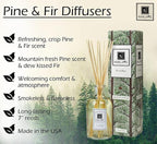 Nabila K Fir & Pine Reed Diffuser Set – Evergreen Aromatic Oil for Home – Long-Lasting, Smokeless Scent – Made in USA – Includes Reeds + Bottle – Flameless Candle Alternative