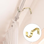 Frienda 12 Pcs Curtain Rod Brackets Adjustable Holder Wall for 1 Inch Diameter Curtain Rod General Bracket Hooks with Screws (Bright Gold)