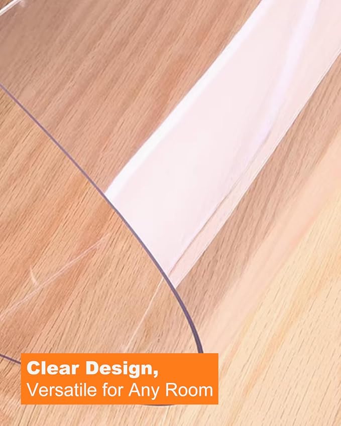 Clear PVC Mat 3x4ft, 2mm Thick Soft Vinyl Mat for Countertop, Table or Hard Floor, Scratch-Resistant, Waterproof, Easy to Clean, High-Resilience（36x48 inch
