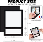 Magnetic Picture Frame 4X4 with ID Identification Tags-Name,Square Magnet Photo Pockets,For Employee Recognition Wall (With signature area),Thoughtful Gift for Friend's Lockers-10 Packs