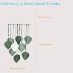 Madiffcult Macrame Wall Hanging Boho Wall Decor Woven Feather Wall Art Handmade Macrame Leaf Tapestry with Wooden Beads for Bedroom Living Room Nursery 16x27 Inch (Green)
