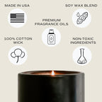 Sweet Water Decor Fraser Fir Soy Candle | Cypress, Evergreen, Cedar, and Fir Balsam Scented Candles for Home | 12oz Black Stoneware Jar, 60+ Hour Burn Time, Made in The USA