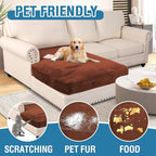 H.VERSAILTEX Velvet Stretch Individual Chaise Cover Sectional Couch Covers for L Shaped Sofa Both Left/Right Furniture Protector Seat Cushion Sofa Cover (1 Piece Chaise Cover, Rust)