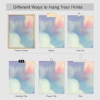 SIGNWIN Poster Bathroom Decor 8"x10"x 4, Wall Art Room Decor Multicolor for Living Room, Bedroom, Office White Pastel Watercolor Rainbow Sky Clouds Abstract Geometric Illustrations Colorful
