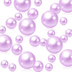200 PCS Light Purple Vase Fillers, Pearls Bead for Centerpieces Vases, 10/14/20 MM No Hole Beads, Fake Pearls for Wedding Birthday Easter Theme Party Table Centerpieces Decor