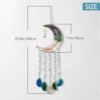 Agate Gemstone Dream Catcher 7 Chakra Tree of Life Dream Catcher with Rainbow Crystal Stones Handmade Dreamcatcher Wall Decor for Adults Boys Girls,Bedroom,Wedding,Garden,Bless Gift(Blue&Green Moon)