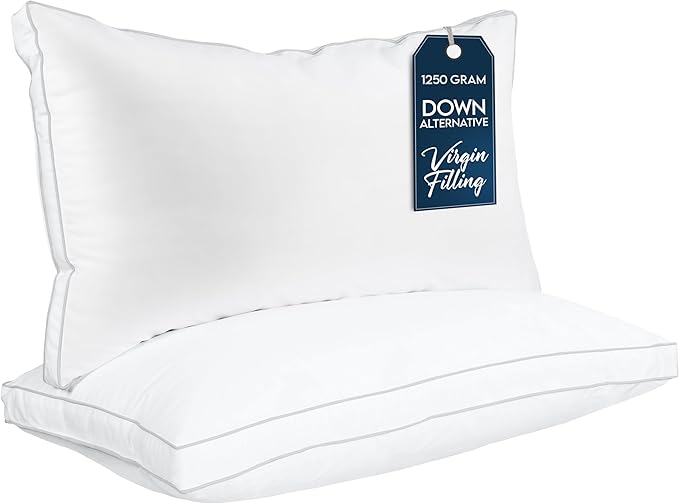 Utopia Bedding Bed Pillows for Sleeping King Size (White), Set of 2, Cooling Hotel Quality, Gusseted Pillow for Back, Stomach or Side Sleepers