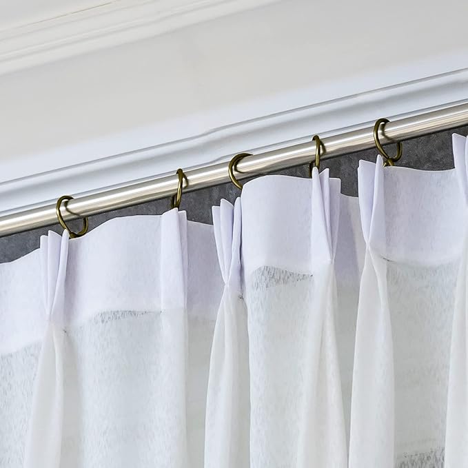 Hotop 30 Pcs Metal Drapery Curtain Rings 0.98/1.26/1.65 inch Interior Diameter and 30 Pcs Hanging Curtain Drapery Pin Hooks for Window Door Shower(32 mm,Oil-Rubbed Bronze)