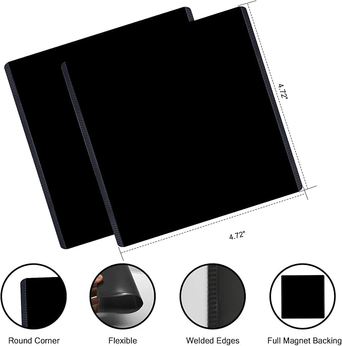 Black Magnetic Picture Frame 4X4 for Refrigerator,12 pack,Square Photo Magnets Sleeves