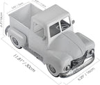 Farmhouse White Truck Decor, Vintage Metal Farm Truck Decor,Rustic Outdoor/Indoor Garden Trucks Planter,Decorative Tabletop Fall Table Pick-up Decor, Collectible Vehicles Gifts