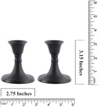 Rely+ Candlestick Holders Set of 2 Mini Stand Dinning Coffee Table Centerpiece Candle Holders Taper Candlesticks Holders Decor Home Easter Candle Holder for Mantel Wedding Party (Black)