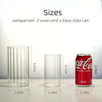 24-Pack Elegant Ribbed Glass Cylinder Vases Set for Weddings - 2 Sizes (6" & 4.7" Height) - Floating Candle Holders & Flower Centerpieces - Versatile Event Decor for Parties, Receptions & Home Decor