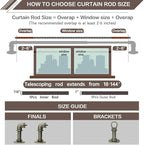 Industrial Curtain Rods 18 to 144 in,Blackout Curtain Rod,Adjustable Length,1 in Diameter Pipe,Wall or Ceiling Mounted,for Bedroom and Living Room (Antique Silver 18” to 144”)