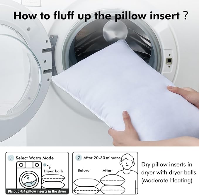 MIULEE 12x24 Down Alternative Pillow Insert Decorative Throw Pillow 12 x 24 Inch Body Bed Sleeping Ultra Soft Fluffy Form for Sofa Couch Bed