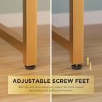 PayLessHere | 39 Inch Computer Desk | White Gold | Office Desk with Metal Frame, Adjustable Feet | Water-Resistant, Scratchproof Surface | Sturdy Writing Table for Home Office or Study | Pack of 1