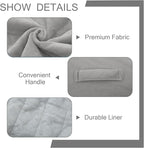 MeMoreCool Square Stuffed Pouf Ottoman Foot Rest, Floor Pouf Foot Stool with Foam Chunk Filling, Soft Stuffed Ottoman Footrest for Living Room, Light Grey