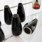 Modern Black Ceramic Vase Set of 16 for Living Room Bedroom 5.1'' Minimalist Fresh Flower Vases for Home Decor Office Fireplace Centerpieces Nordic Style Gift for Fake Plant 16 Pack