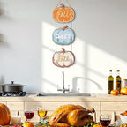 COLOR VALLEY ART Fall Pumpkin Welcome Sign Hello Fall Wood Hanging Decoration Autumn Wooden Signs Rustic Thanksgiving Decorative for Porch Home Wall Indoor Outdoor Decor, 9.8L''x8.6W''*3Pcs(Fall Pumpkins)