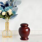 Elegant Wood Vase Urns for Human Ashes Adult,for Adults up to 200lbs, Cremation urn (Oval)