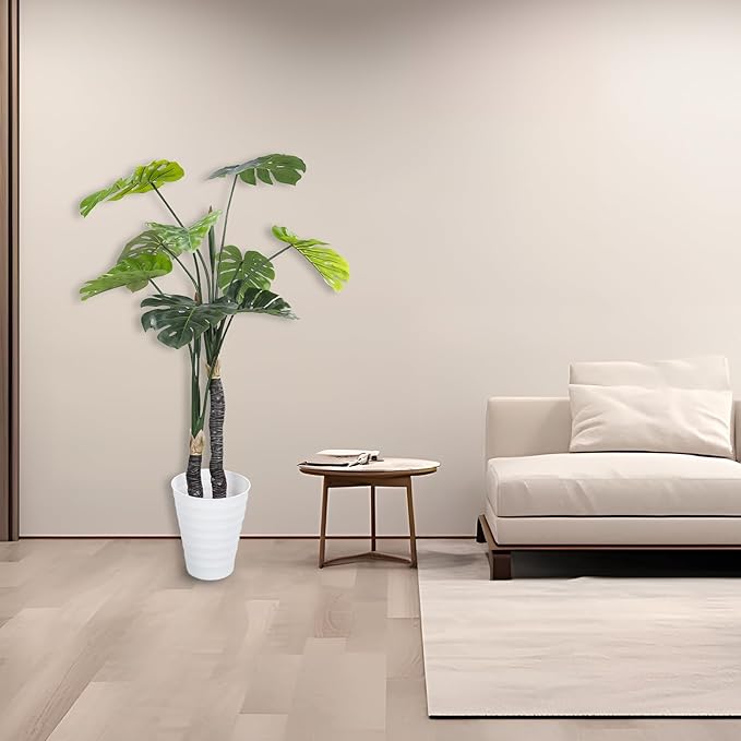 59in Artificial Monstera Deliciosa Trees with Pot, 4.9 Feet Fake Trees for Indoor Outdoor Home, Office Decor