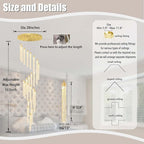 25-Light High Ceiling Chandelier Modern Crystal Lights for Living Room Foyer Flush Mount Sloping Ceiling Pendant Light Fixture Crystal Drop Light for Hallway Staircase