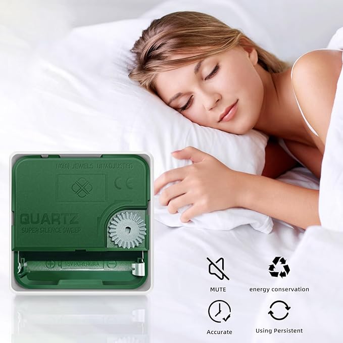 Wall Clock, Classic Wood Style Finish, 13 Inch Non-Ticking Silent Battery Operated Quartz Analog with Perpetual Calendar and F° Temperature Display, Home, Office Décor (Chestnut Yellow)