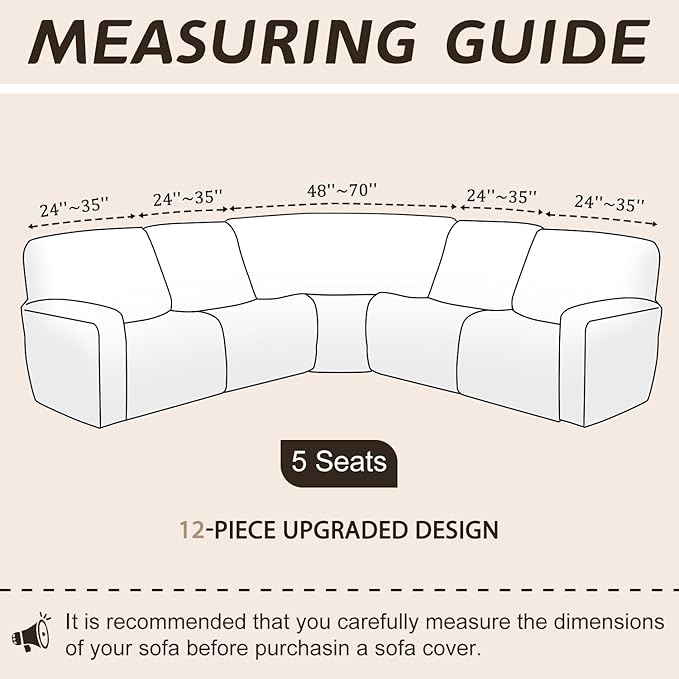 Arfntevss Sectional Recliner Couch Covers Velvet Corner Sectional Sofa Cover for Reclining Stretch Soft L Shape Recliner Slipcover Thick U Shaped Washable Protector (5 Seat Cover, Charcoal Gray)