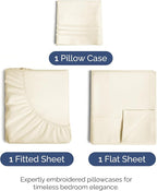 Twin XL Size 3 Piece Sheet Set - Comfy Breathable & Cooling Bed Sheets Set - Hotel Luxury Bedding for Women, Men, Kids, Teens, Boys & Girls - Deep Pockets, Soft, Wrinkle Free - Oeko-Tex - Off White