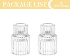 Romadedi Glass Candle Holder for Candlestick - 2Pcs Clear Small Tapered Candle Holders Wedding Decor Table Centerpiece for Candle Sticks Christmas Party Table Living Room Dinner Advent