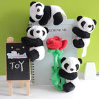6Pcs Finger Panda Plush Panda Clips Curtain Holder Stand Note Clip Photo Holder Stand Chinese Style Souvenir Cute Panda Plush Toy Finger Kids Toy,Home Decoration Plant Pots Bonsai Craft Decor