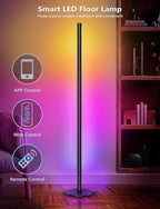 Corner Floor Lamp, Smart RGB Floor Lamp with Remote and APP Control, 16 Million Colors Floor Lamps for Living Room with Music Sync, Color Changing Ambient Lighting Corner Lamp for Bedroom Gaming Room