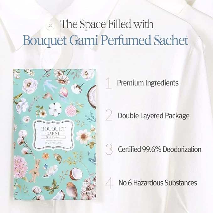 Sachet Clean Soap 2 Count 20g Each - Long Lasting Rich Fragrance - Room and Closet Deodorizer Freshener for Home - Closet Odor Eliminator - Silk Layon Overlaid Packing Technique