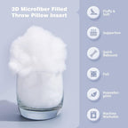 18 x 18 Outdoor Throw Pillow Inserts Set of 2 Waterproof Square Premium Decorative Couch Pillow Stuffers Form Medium White Sofa Cushions Indoor