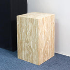 Luxury Marble Side Table,Square End Table for Modern Sofa and Bed, Living Room, Sofa, Bedroom(Travertine)