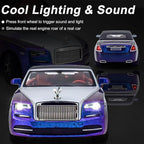 Collectible Toy Car 1/24 Rolls-Royce Dawn Diecast Model Car, Alloy Pull Back Toy Car Vehicles with Light and Sound Exquisite Car Model for Boys Kids Adults Gift