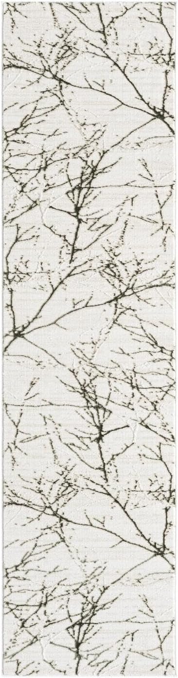 LUXE WEAVERS Modern Abstract Nature Cream Green 2x8 Runner Rug, Non-Shedding Hallway Carpet