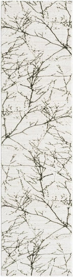 LUXE WEAVERS Modern Abstract Nature Cream Green 2x8 Runner Rug, Non-Shedding Hallway Carpet