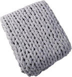 Chunky Knit Blanket Throw 48"*71", Hand Knitted Warm Chenille Throw Blanket, Home Decor Soft Thick Yarn Cable Knit Blanket,Soft Breathable Fleece Banket Christmas for Couch Bed Sofa Best Gift (Gray)