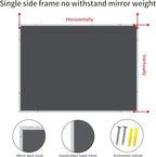 Silver Bathroom Mirror for Wall, 30x36 Inch Rectangle with Metal Frame, Modern Vanity for Bathroom Living Room, Entryway Hangs Horizontal or Vertical