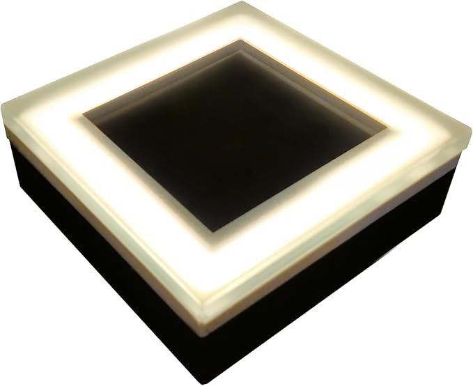 LUMENGY Solar Paver Light 4×4 inch (3.93 X 3.93), Up To 12 Hours Continues Lighting, Stainless Steel, Glare-Free Lighting For Driveways & Garden, 2700K Warm White, Waterproof & Drive-Over Rated. Ver 2