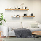 35.3 Inches Long Floating Shelves, 2 Set Rustic Wall Shelf for Bedroom, Nursery Book Shelf with Lip, Picture Ledge Shelf for Wall Decor Living Room Bathroom Kitchen - Oak