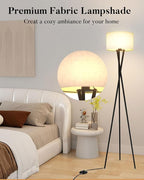 Lightdot Black Tripod Floor Lamp, Modern Floor Lamps for Living Room, Standing Lamp with Linen Shade, E26 Bulb Included, 66" Tall Floor Lamp for Bedroom, Home Office