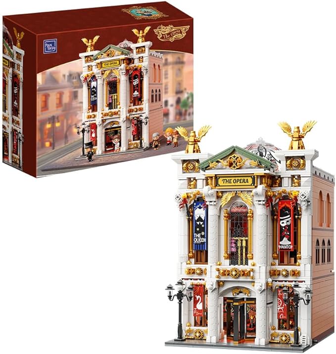 PANTASY Vintage European Grand Theater Building Set-Modular Model with Crystal Chandelier, Transparent Dome&Expandable Street Scenes Retro Collectible Theater Architecture for Adults &Home Décor Gift