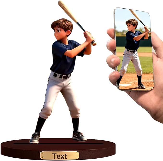 Personalized 3d Effect Baseball Player Cartoon Photo Figurine Customized Desktop Decoration For Home Office Bedside Table Decoration,Giving Christmas Desktop Decoration To Fathers,Sons,And Baseball Enthusiasts (Baseball cartoon)