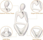 Sandstone Resin Thinker Style Abstract Sculpture Statue Collectible Figurines Home Office Bookshelf Desktop Decor (Small White, Right)