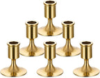 Sziqiqi Candlesticks Holder for Wedding Table Centerpiece - Gold Taper Candle Holders Candle Stick Holder Bulk for Christmas Candlelight Dinner Wedding Party Festival Decor 6 Pieces
